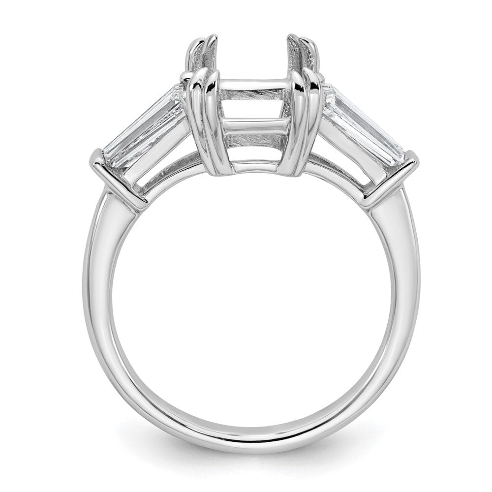 14kw 3/4ct Lab Grown Dia VS+ F+ Emerald Center Semi-Mount Eng Ring