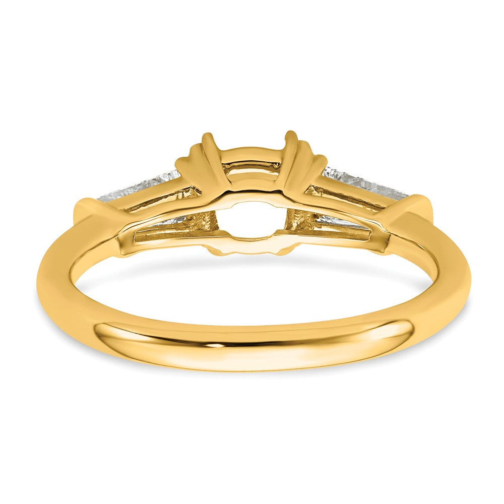 14k 1/2ct Lab Grown Diamond VS+ F+ Baguette 1ct Cushion Semi Eng Ring