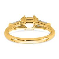 14k 1/2ct Lab Grown Diamond VS+ F+ Baguette 1ct Cushion Semi Eng Ring