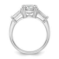 14kw 2 5/8ct Lab Grown Diamond VS+ F+ Cushion&Baguette Comp Eng Ring