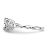 14kw 2 5/8ct Lab Grown Diamond VS+ F+ Cushion&Baguette Comp Eng Ring