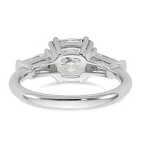 14kw 2 5/8ct Lab Grown Diamond VS+ F+ Cushion&Baguette Comp Eng Ring