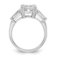 14kw 3 1/5ct Cert Lab Grown Dia VS+ F+ Cushion&Baguette Comp Eng Ring