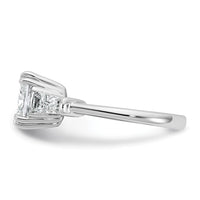 14kw 3 1/5ct Cert Lab Grown Dia VS+ F+ Cushion&Baguette Comp Eng Ring