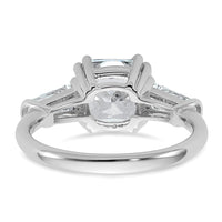 14kw 3 1/5ct Cert Lab Grown Dia VS+ F+ Cushion&Baguette Comp Eng Ring