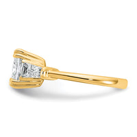 14k 3 1/5ct Cert Lab Grown Dia VS+ F+ Cushion&Baguette Comp Eng Ring