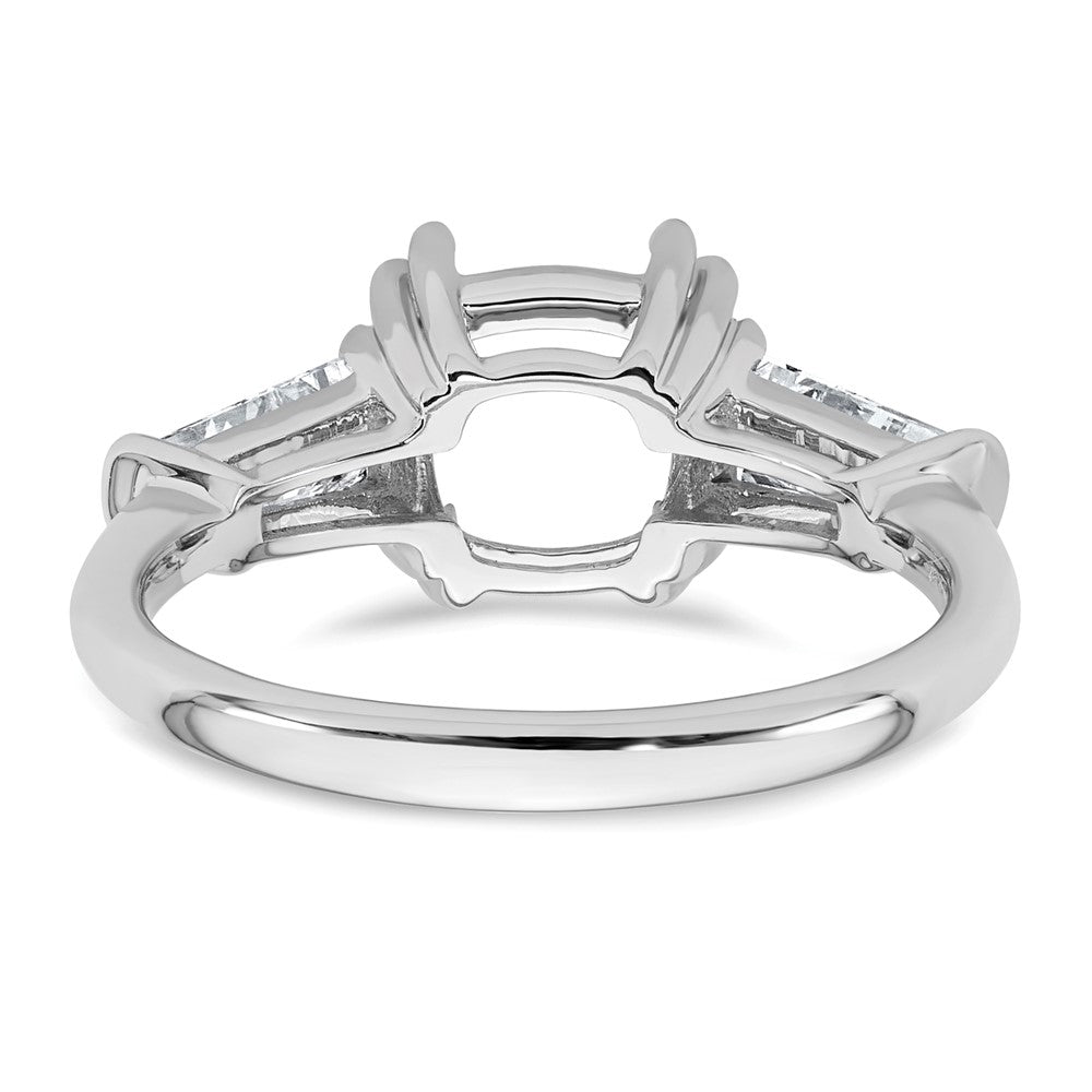 14kw 3/4ct Lab Grown Dia VS+ F+ Baguette 2 1/2ct Cushion Semi Eng Ring