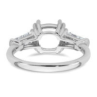14kw 3/4ct Lab Grown Dia VS+ F+ Baguette 2 1/2ct Cushion Semi Eng Ring