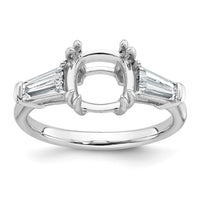 14kw 3/4ct Lab Grown Dia VS+ F+ Baguette 2 1/2ct Cushion Semi Eng Ring