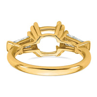 14k 3/4ct Lab Grown Diamond VS+ F+ Baguette 3ct Cushion Semi Eng Ring