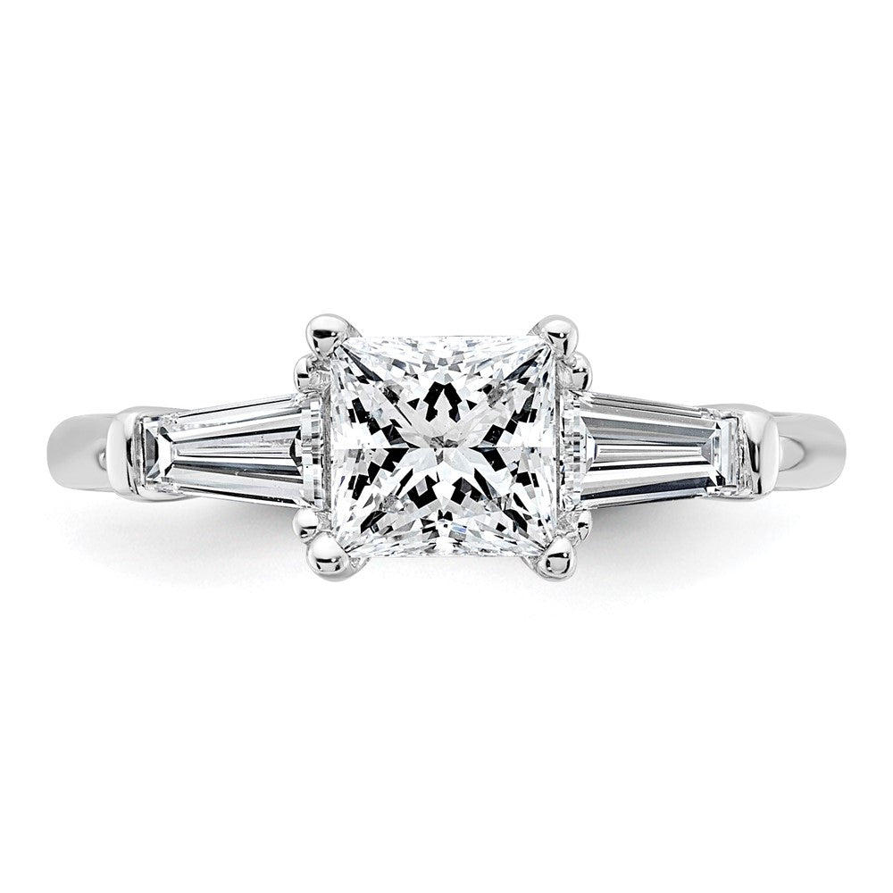 14kw 1 1/2ct Lab Grown Diamond VS+ F+ Princess&Baguette Comp Eng Ring