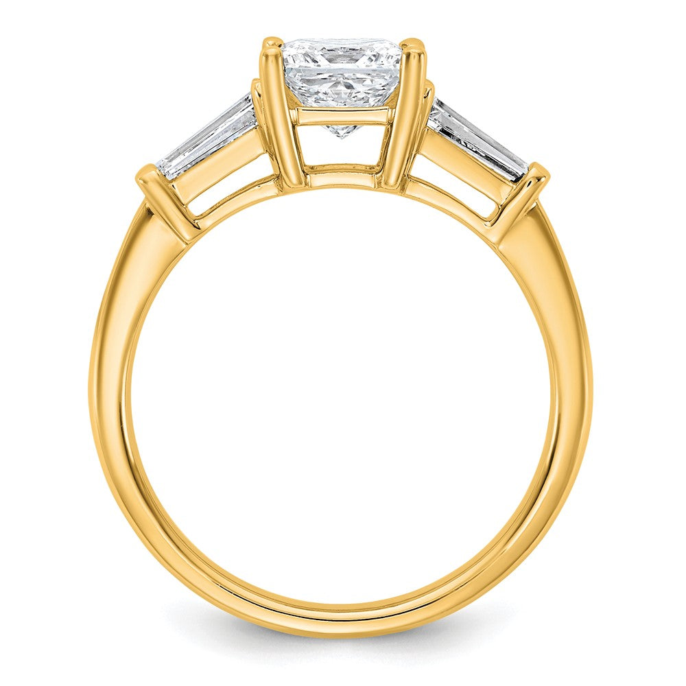 14k 1 1/2ct Cert Lab Grown Dia VS+ F+ Princess&Baguette Comp Eng Ring