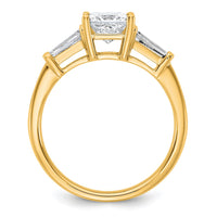 14k 1 1/2ct Cert Lab Grown Dia VS+ F+ Princess&Baguette Comp Eng Ring