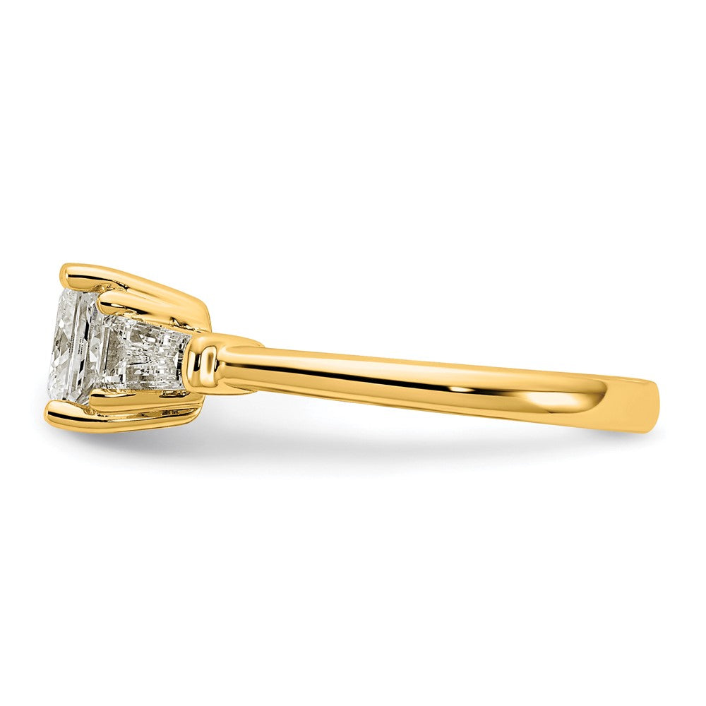 14k 1 1/2ct Cert Lab Grown Dia VS+ F+ Princess&Baguette Comp Eng Ring