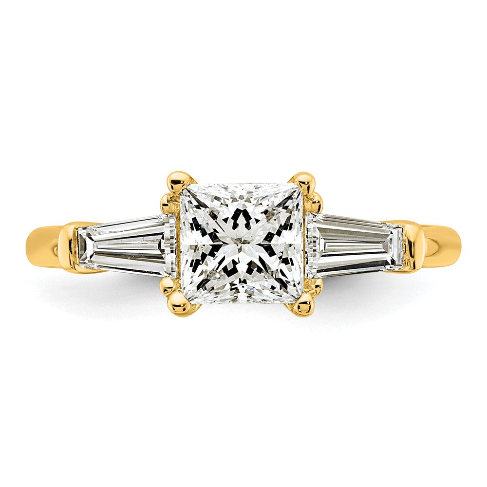 14k 1 1/2ct Cert Lab Grown Dia VS+ F+ Princess&Baguette Comp Eng Ring
