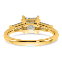 14k 1 1/2ct Cert Lab Grown Dia VS+ F+ Princess&Baguette Comp Eng Ring