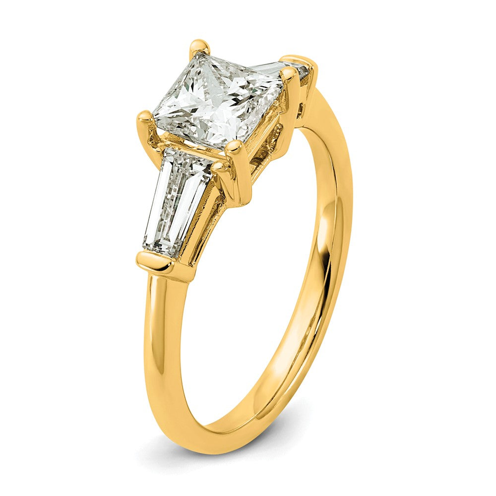 14k 1 1/2ct Cert Lab Grown Dia VS+ F+ Princess&Baguette Comp Eng Ring