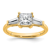 14k 1 1/2ct Cert Lab Grown Dia VS+ F+ Princess&Baguette Comp Eng Ring