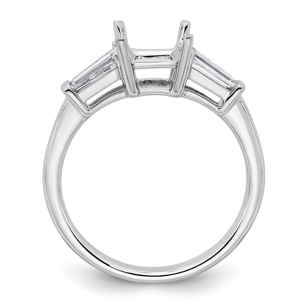 14kw 1/2ct Lab Grown Diamond VS+ F+ Baguette 1ct Princess Semi Eng Ring
