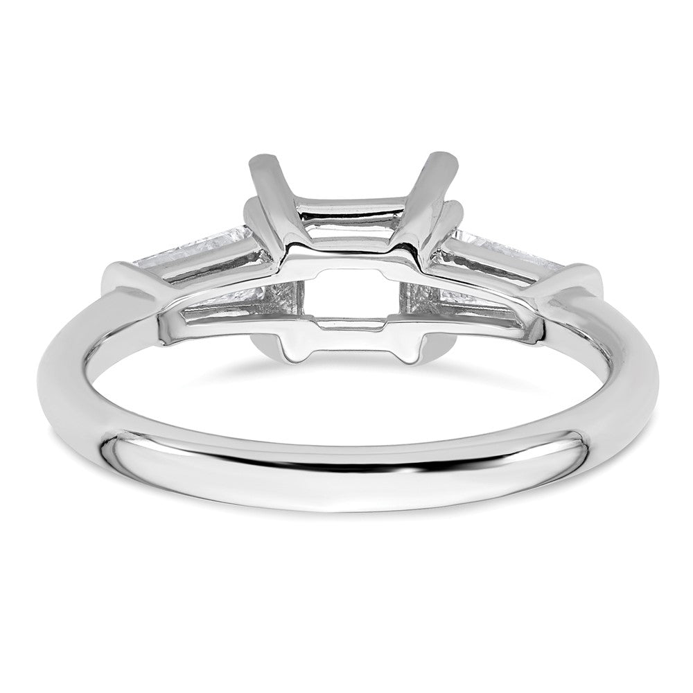 14kw 1/2ct Lab Grown Diamond VS+ F+ Baguette 1ct Princess Semi Eng Ring