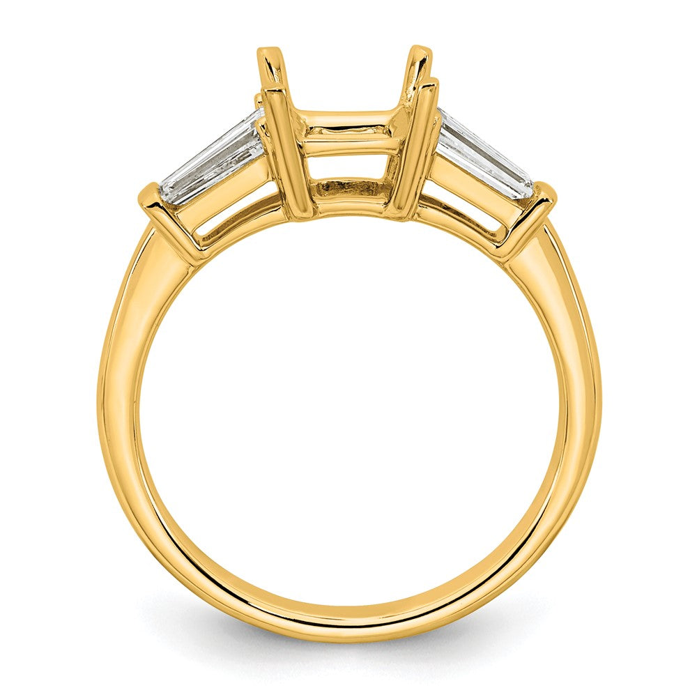14k 1/2ct Lab Grown Diamond VS+ F+ Baguette 1ct Princess Semi Eng Ring