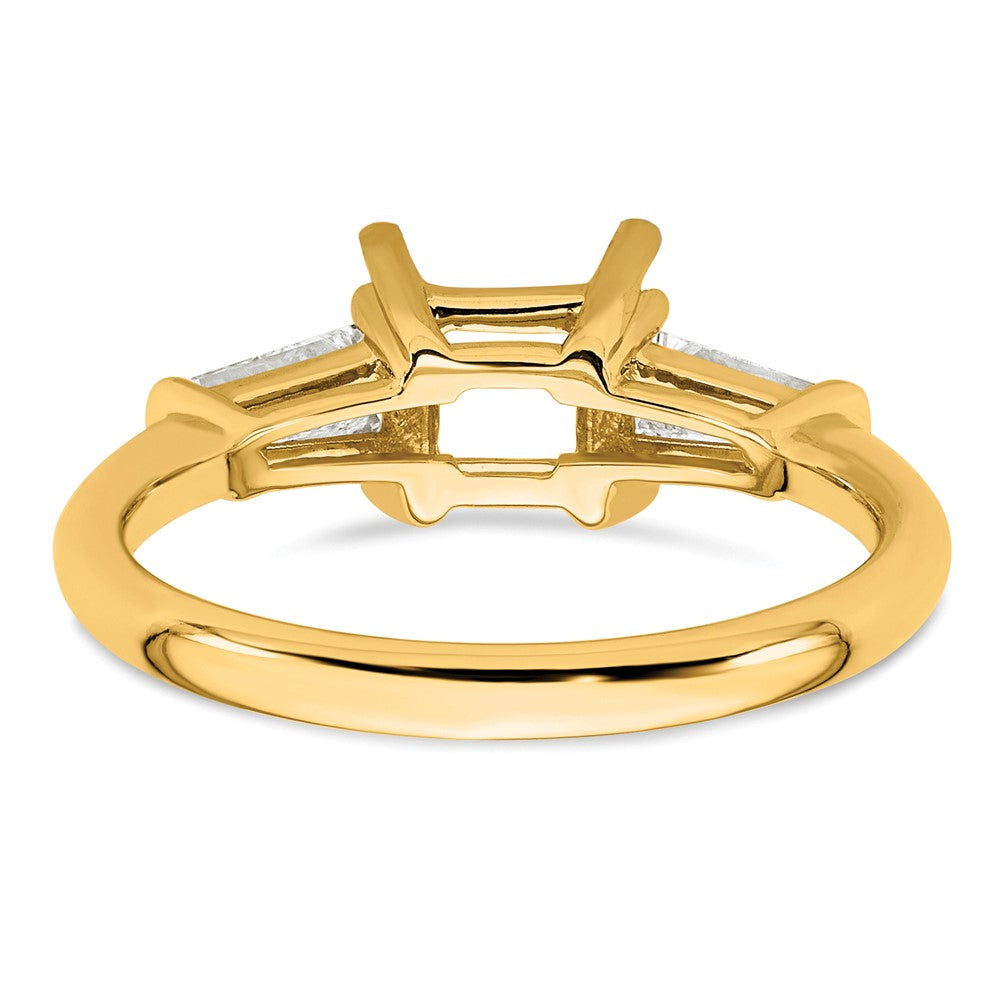 14k 1/2ct Lab Grown Diamond VS+ F+ Baguette 1ct Princess Semi Eng Ring