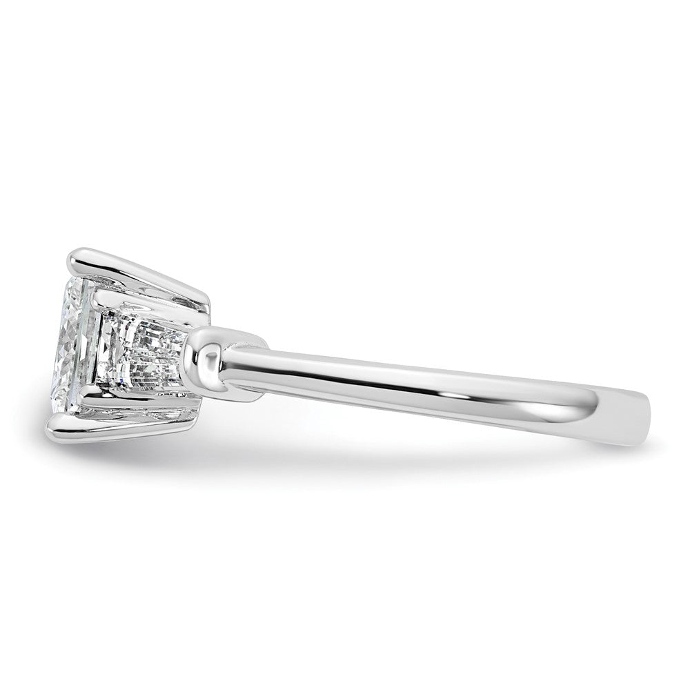 14kw 2 1/5ct Lab Grown Diamond VS+ F+ Princess&Baguette Comp Eng Ring