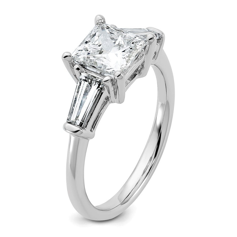 14kw 2 1/5ct Cert Lab Grown Dia VS+ F+ Princess&Baguette Comp Eng Ring