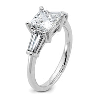 14kw 2 1/5ct Cert Lab Grown Dia VS+ F+ Princess&Baguette Comp Eng Ring