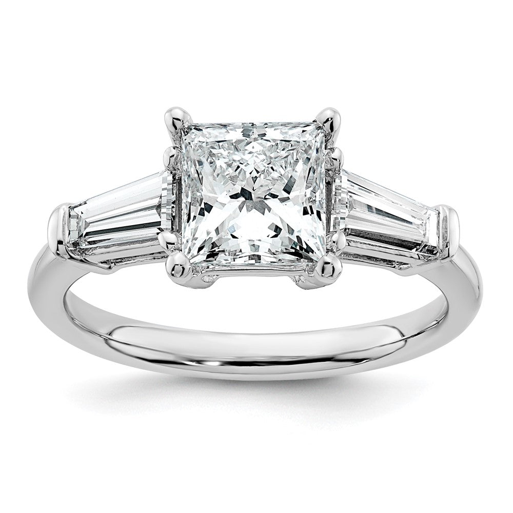 14kw 2 1/5ct Cert Lab Grown Dia VS+ F+ Princess&Baguette Comp Eng Ring