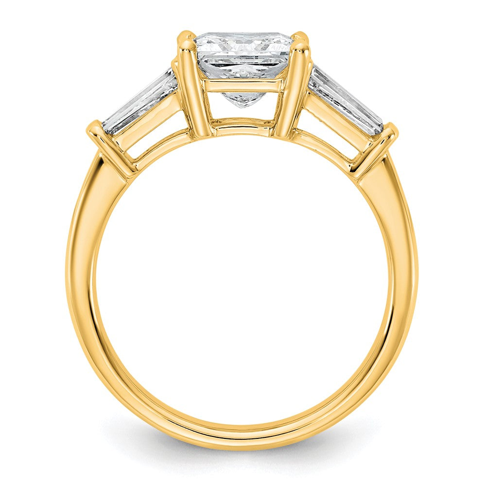 14k 2 1/5ct Cert Lab Grown Dia VS+ F+ Princess&Baguette Comp Eng Ring