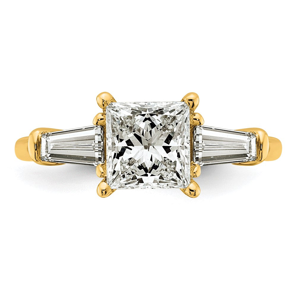 14k 2 1/5ct Cert Lab Grown Dia VS+ F+ Princess&Baguette Comp Eng Ring