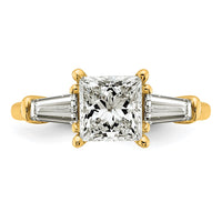 14k 2 1/5ct Cert Lab Grown Dia VS+ F+ Princess&Baguette Comp Eng Ring