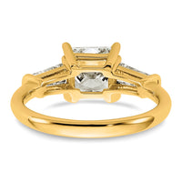 14k 2 1/5ct Cert Lab Grown Dia VS+ F+ Princess&Baguette Comp Eng Ring