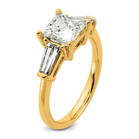 14k 2 1/5ct Cert Lab Grown Dia VS+ F+ Princess&Baguette Comp Eng Ring