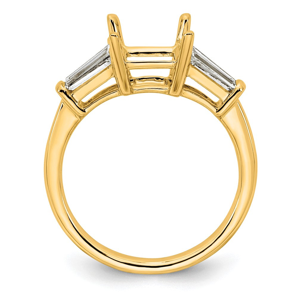 14k 3/4ct Lab Grown Dia VS+ F+ Baguette 1 1/2ct Princess Semi Eng Ring