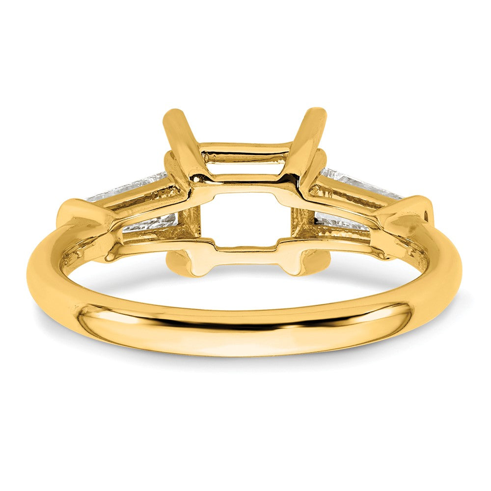 14k 3/4ct Lab Grown Dia VS+ F+ Baguette 1 1/2ct Princess Semi Eng Ring