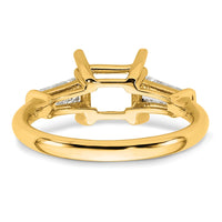 14k 3/4ct Lab Grown Dia VS+ F+ Baguette 1 1/2ct Princess Semi Eng Ring