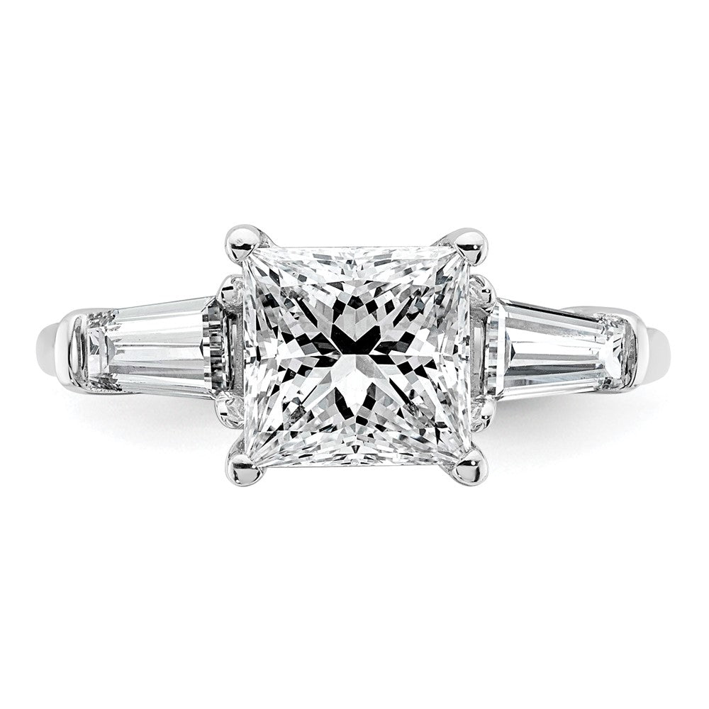 14kw 2 5/8ct Cert Lab Grown Dia VS+ F+ Princess&Baguette Comp Eng Ring