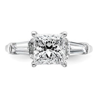 14kw 2 5/8ct Cert Lab Grown Dia VS+ F+ Princess&Baguette Comp Eng Ring