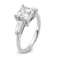 14kw 2 5/8ct Cert Lab Grown Dia VS+ F+ Princess&Baguette Comp Eng Ring