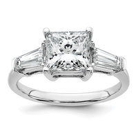 14kw 2 5/8ct Cert Lab Grown Dia VS+ F+ Princess&Baguette Comp Eng Ring