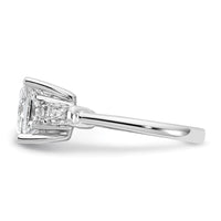 14kw 3 1/5ct Cert Lab Grown Dia VS+ F+ Princess&Baguette Comp Eng Ring
