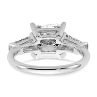 14kw 3 1/5ct Cert Lab Grown Dia VS+ F+ Princess&Baguette Comp Eng Ring
