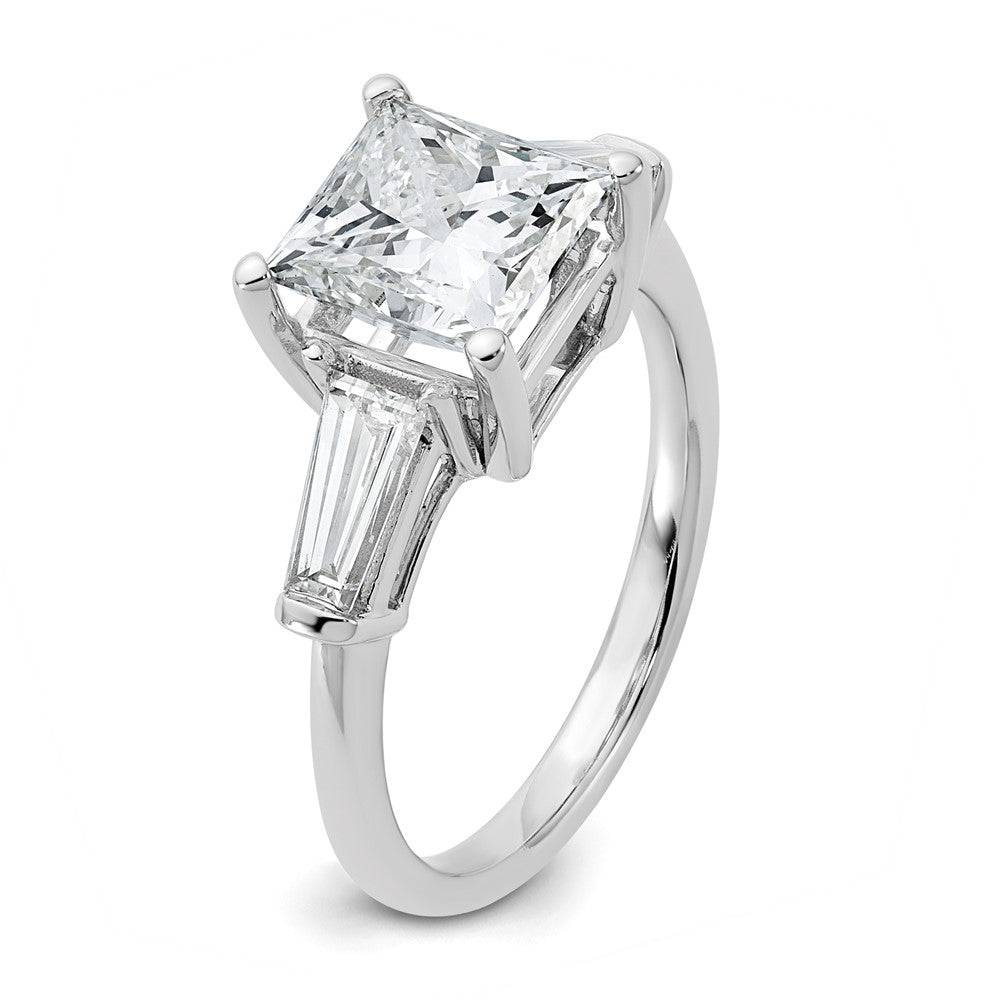 14kw 3 1/5ct Cert Lab Grown Dia VS+ F+ Princess&Baguette Comp Eng Ring