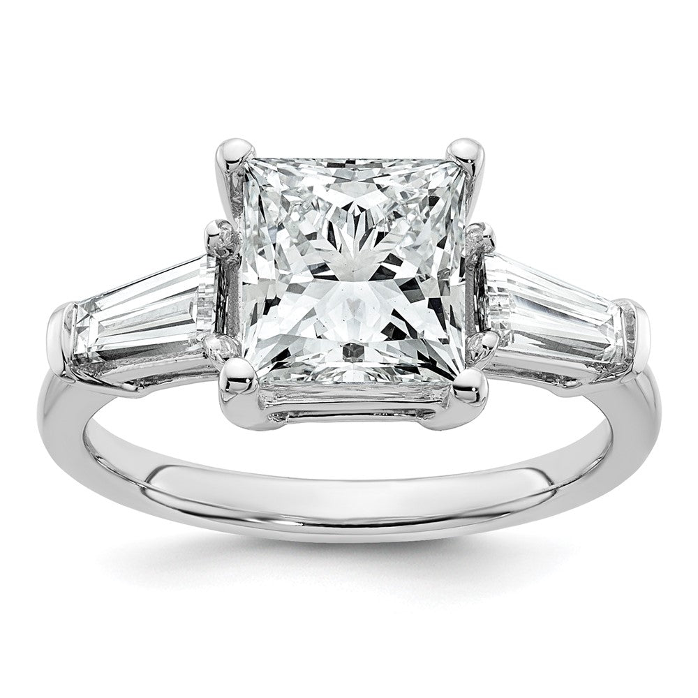 14kw 3 1/5ct Cert Lab Grown Dia VS+ F+ Princess&Baguette Comp Eng Ring