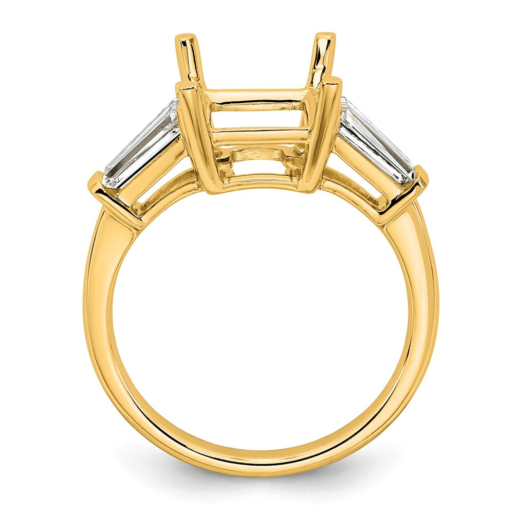 14k 3/4ct Lab Grown Diamond VS+ F+ Baguette 2 1/2ct Princess Semi Eng Ring