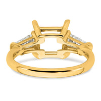 14k 3/4ct Lab Grown Diamond VS+ F+ Baguette 2 1/2ct Princess Semi Eng Ring