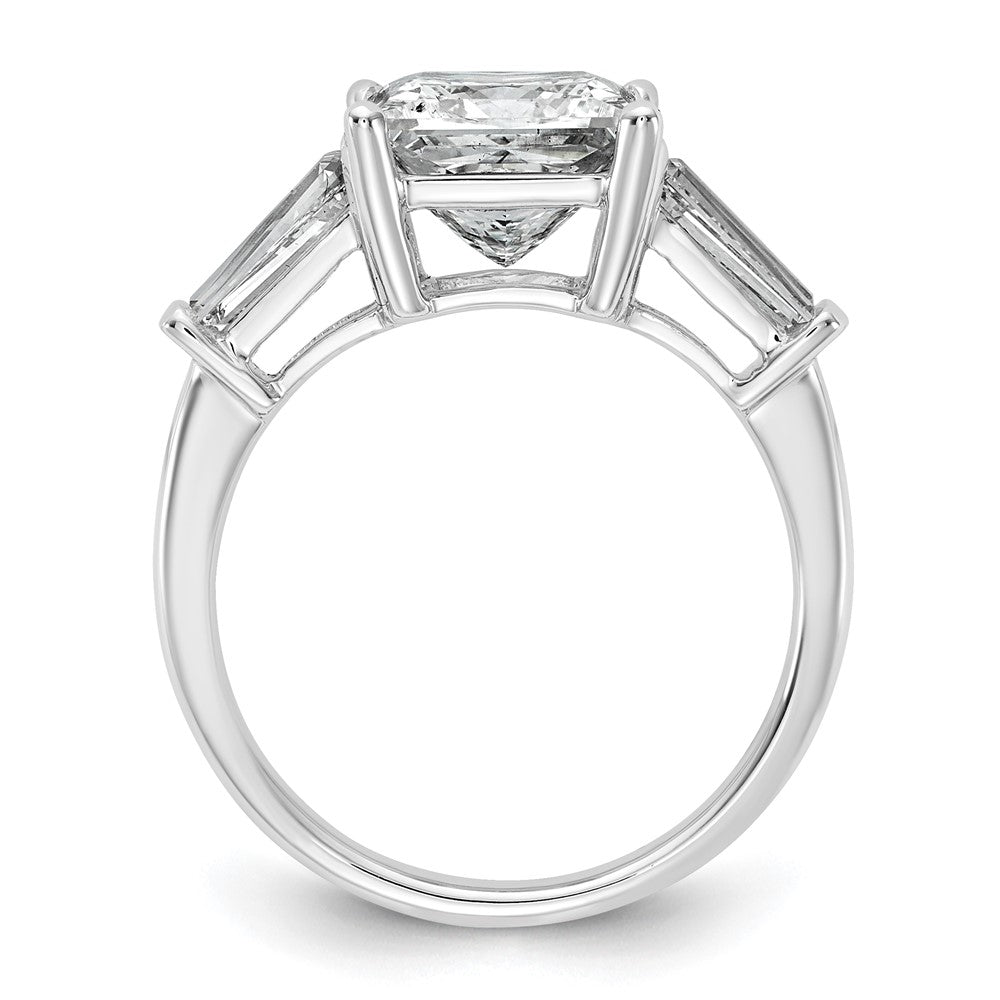 14kw 3 3/4ct Lab Grown Diamond VS+ F+ Princess&Baguette Comp Eng Ring
