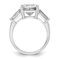 14kw 3 3/4ct Lab Grown Diamond VS+ F+ Princess&Baguette Comp Eng Ring